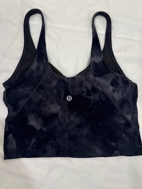 Lululemon Align Tank Top Diamond Dye Black Graphite Grey Size 6 Yoga Workout